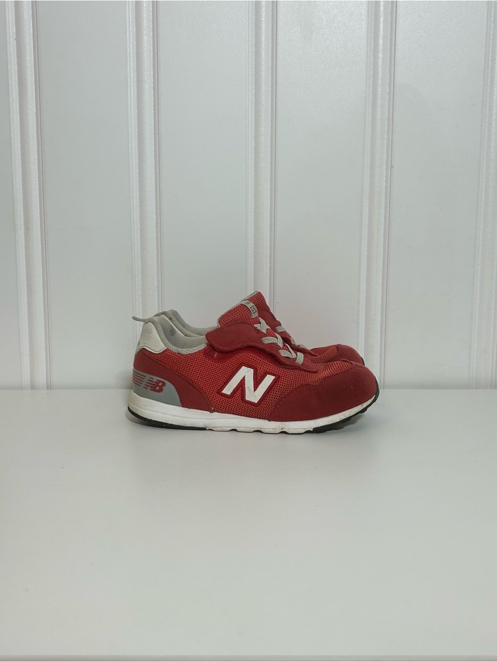 New Balance 515 Red white grey Athletic Sneakers strap toddler 10